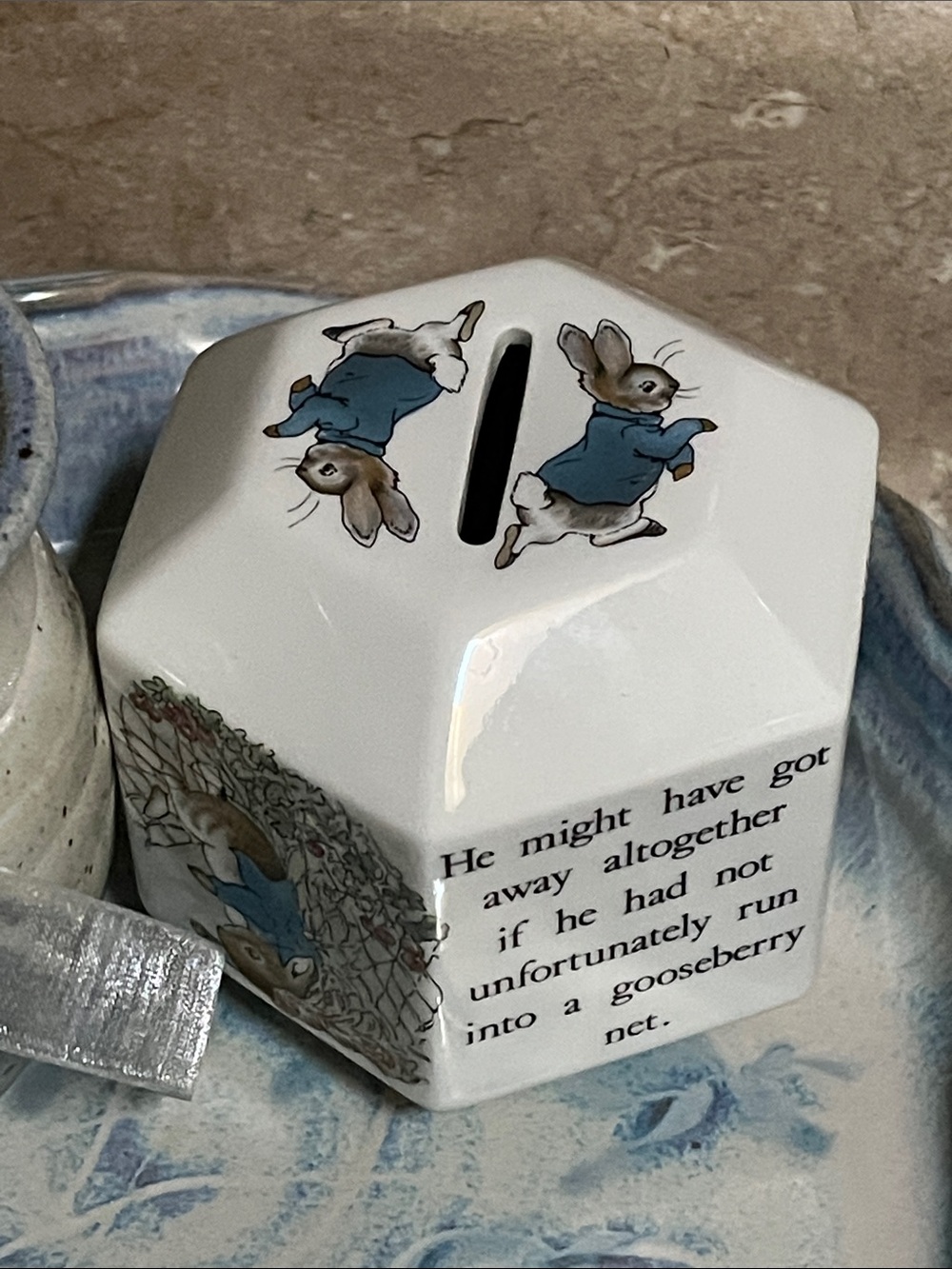 Peter rabbit ceramic piggy bank